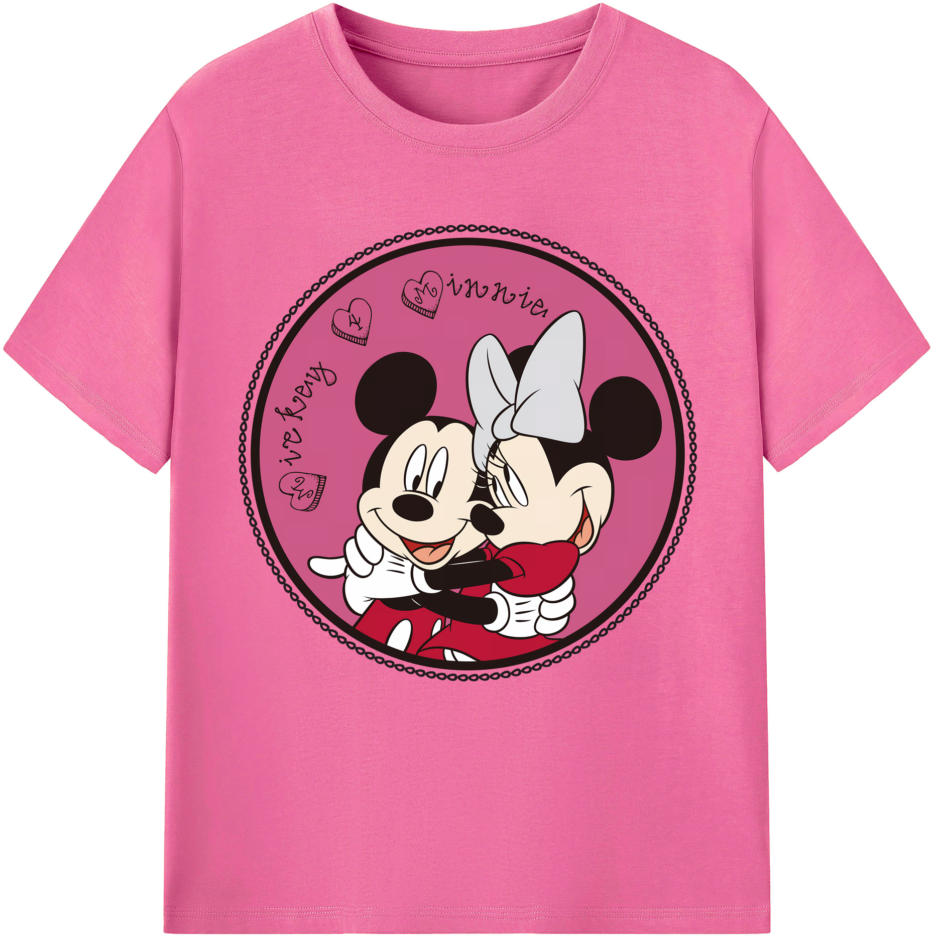 （画像用） ミッキーマウス Mickey Mouse レディースカジュアルプリントTシャツ（綿100％）
